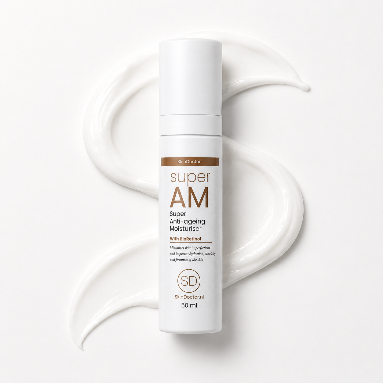 SUPER AM BioRetinol moisturizer met witte crèmetextuur