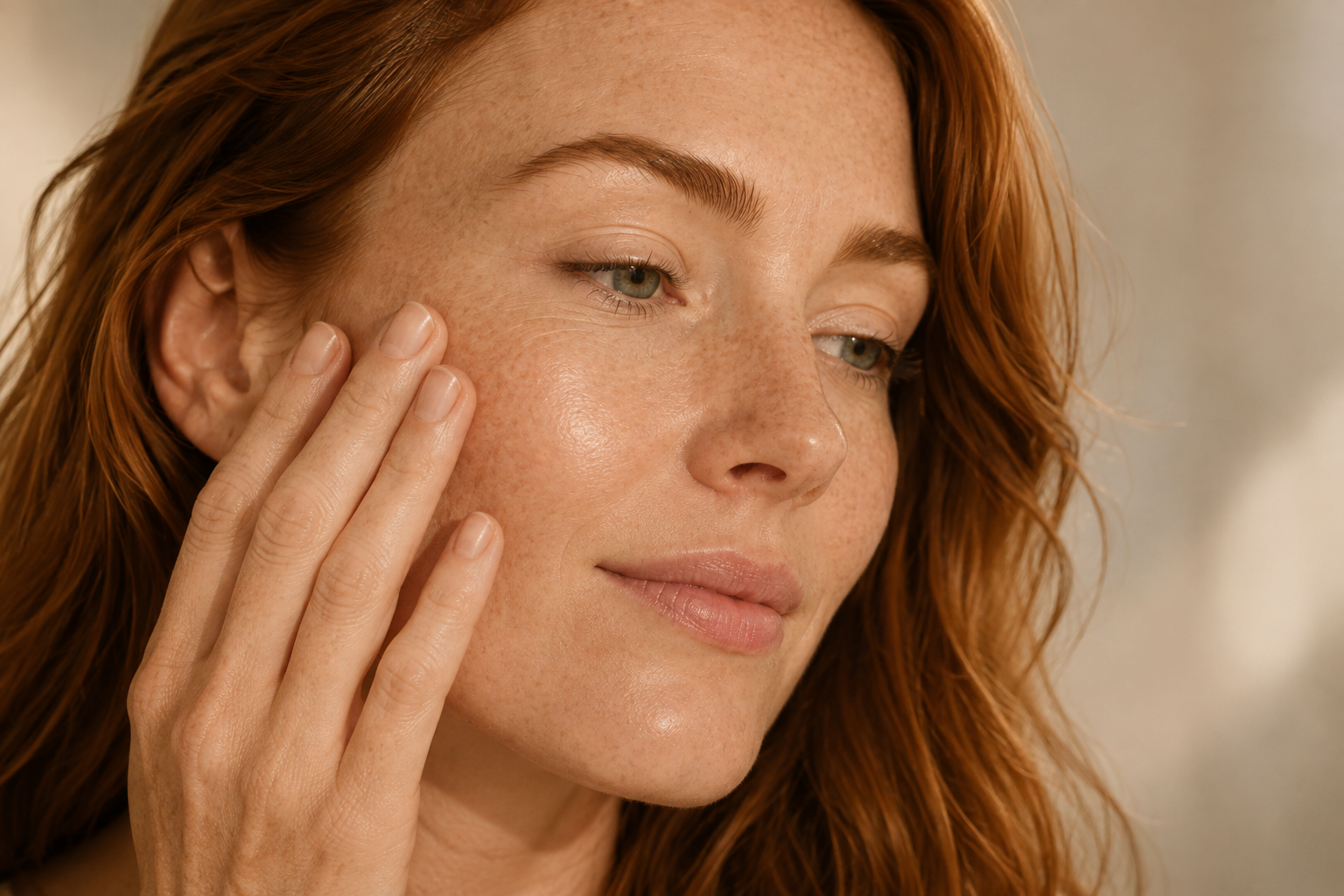 SuperAM model touching skin